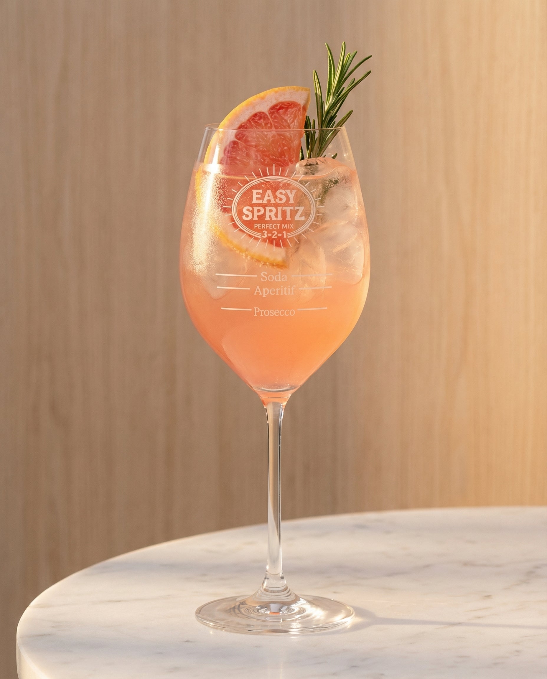EASY SPRITZ Glas – Aperitif Atmosphäre auf Marmortisch