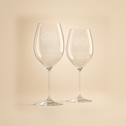 EASY SPRITZ 2er-Set mit zwei Glaesern und sichtbarer Mischskala