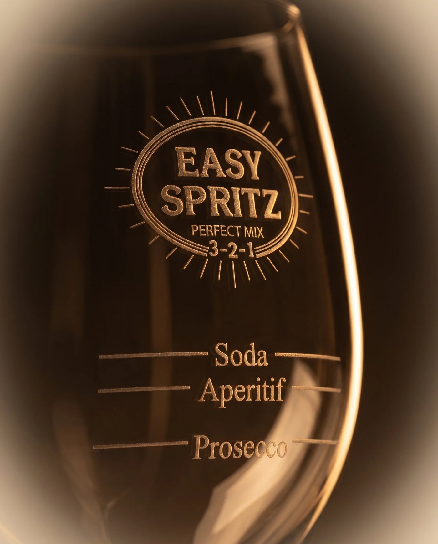EASY SPRITZ Makro-Detail der lasergravierten 3-2-1 Mischskala